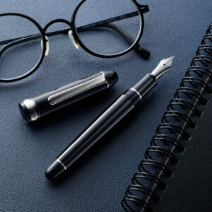 Platinum #3776 Century Rhodium Black Diamond Fountain Pen