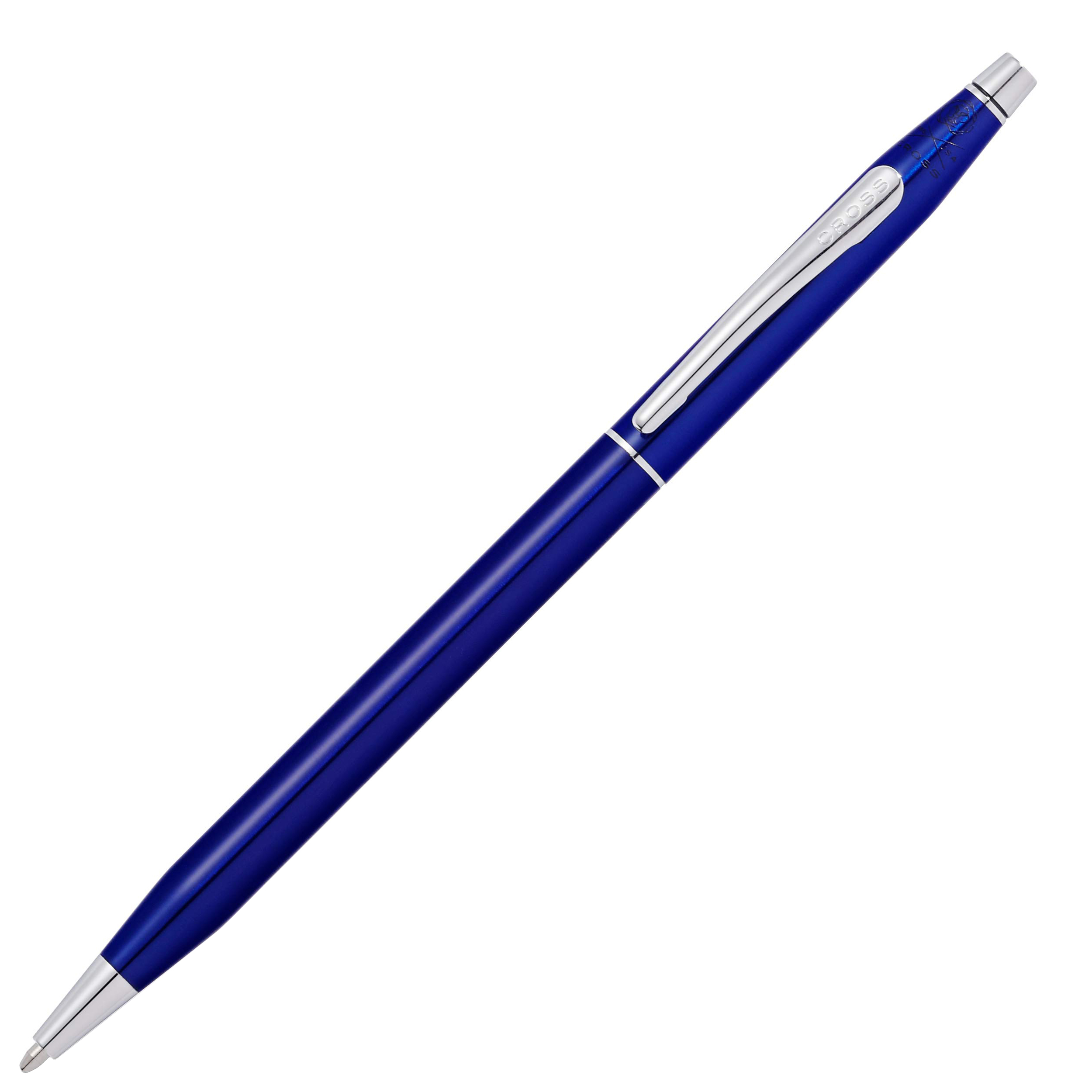 Cross Classic Century Glossy Blue Chrome Trim Ball Pen