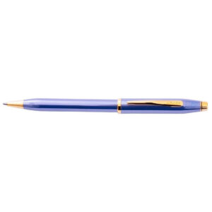 Cross Century 2 Lavender Blue Gold Trim Ball Pen w/ Pen Case