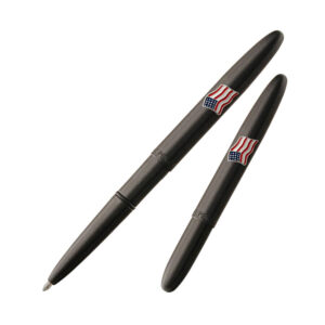 Fisher Bullet Matte Black Ball Pen with American Flag